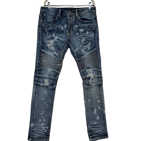 Dope Carson Distressed Denim Size 30 Blue Jeans - Picture 2 of 8